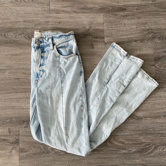Abercrombie Jeans high rise split hem flare light wash - Picture 2 of 9